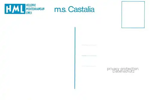 AK / Ansichtskarte Schiffe_Ships_Navires M.S. Castalia  Schiffe_Ships_Navires