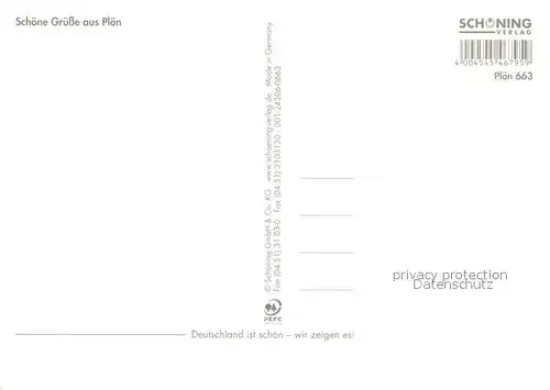 AK / Ansichtskarte Ploen_See Prinzeninsel Lange Strasse Schloss Planetenpfad Markt Gaenselieselbrunnen Ploen_See