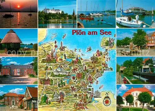AK / Ansichtskarte Ploen_See mit Lageplan Ploen_See