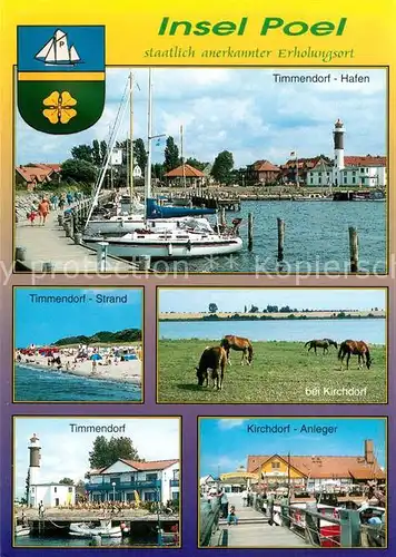 AK / Ansichtskarte Poel_Insel Timmendorf Hafen Strand Kirchdorf Pferde Seebruecke Poel_Insel