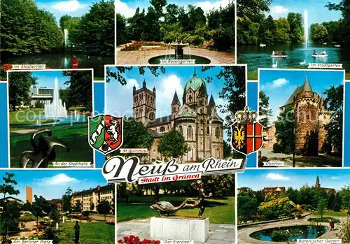 AK / Ansichtskarte Neuss Schlossgarten Rosengarten Stadtgarten Stadthalle Obertor Berliner Platz Der Eierdieb Botanischer Garten Neuss