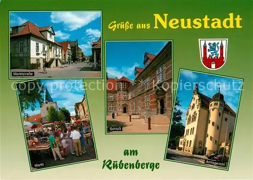 AK / Ansichtskarte Neustadt_Ruebenberge Marktstrasse Schloss Amtsgericht Markt Neustadt_Ruebenberge