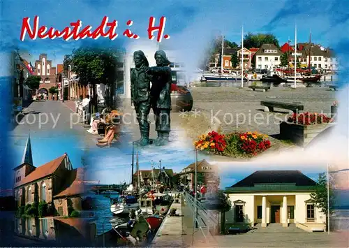 AK / Ansichtskarte Neustadt_Holstein Stadttor Hafen Denkmal  Neustadt_Holstein