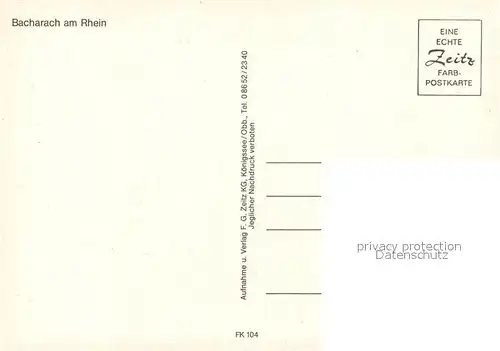 AK / Ansichtskarte Bacharach_Rhein Rheinpartie mit Burg Bacharach Rhein