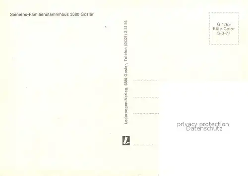 AK / Ansichtskarte Goslar Siemens Familienstammhaus Fachwerk Goslar