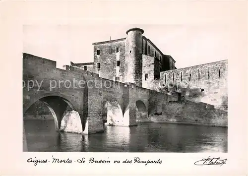 AK / Ansichtskarte Aignes Mortes Bassin Remparts Aignes