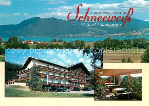 AK / Ansichtskarte Attersee Hotel Restaurant Schneeweiss Attersee