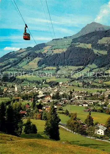AK / Ansichtskarte Kitzbuehel_Tirol Fliegeraufnahme Hahnenkammbahn Kitzbueheler Horn Kitzbuehel Tirol