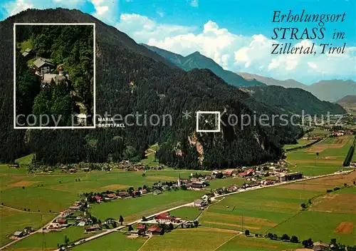 AK / Ansichtskarte Strass_Zillertal Wallfahrtsort Maria Brettfall Fliegeraufnahme Strass_Zillertal