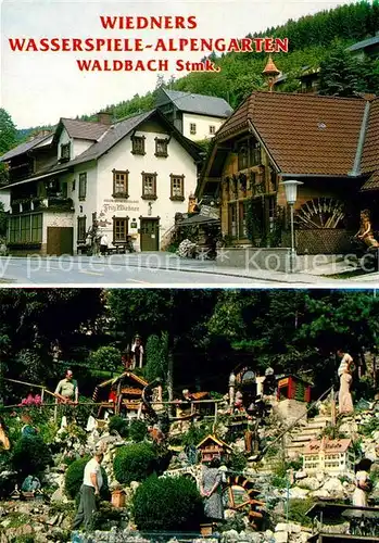 AK / Ansichtskarte Waldbach_Steiermark Wiedners Wasserspiele Alpengarten Waldbach_Steiermark