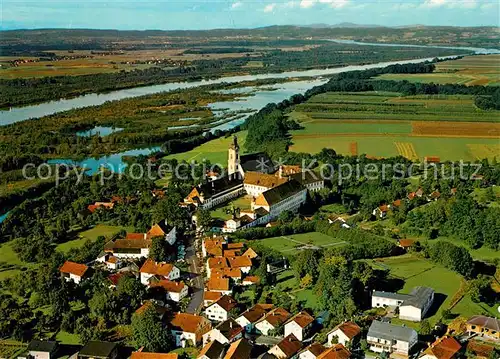 AK / Ansichtskarte Reichersberg_Inn Fliegeraufnahme Chorherrnstift Reichersberg Inn