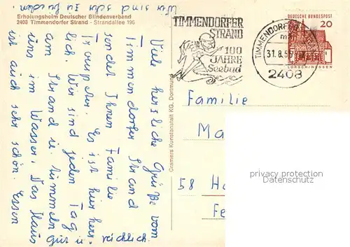 AK / Ansichtskarte Timmendorfer_Strand Erholungsheim Deutscher Blindenverband Timmendorfer_Strand