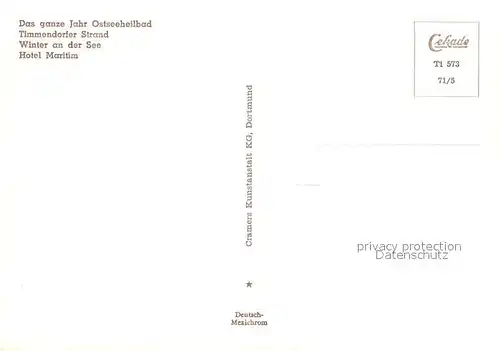 AK / Ansichtskarte Timmendorfer_Strand Winter an der See Hotel Maritim Timmendorfer_Strand