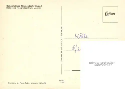 AK / Ansichtskarte Timmendorfer_Strand Hotel und Kongresszentrum Maritim Ostseeheilbad Fliegeraufnahme Timmendorfer_Strand