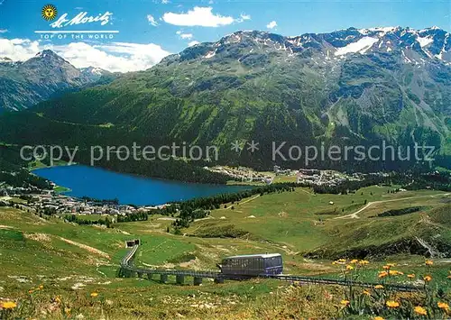 AK / Ansichtskarte St_Moritz_GR Corvigliabahn Moritzersee Alpenpanorama St_Moritz_GR