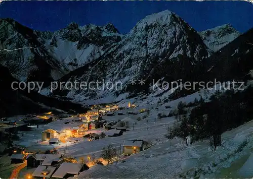 AK / Ansichtskarte Brand_Vorarlberg Wintersportplatz Alpen bei Nacht Brand Vorarlberg