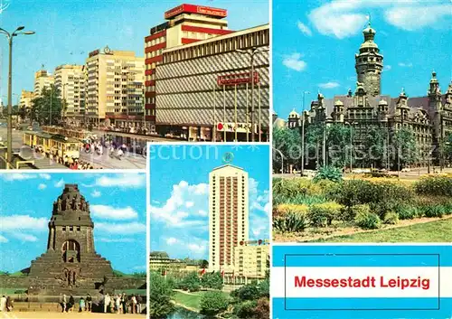 AK / Ansichtskarte Leipzig Richard Wagner Strasse Rathaus Voelkerschlachtdenkmal Wohnhochhaus Wintergartenstrasse Leipzig