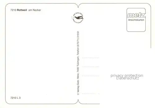 AK / Ansichtskarte Rottweil_Neckar Partie am Neckar Altstadt Kirche Rottweil Neckar