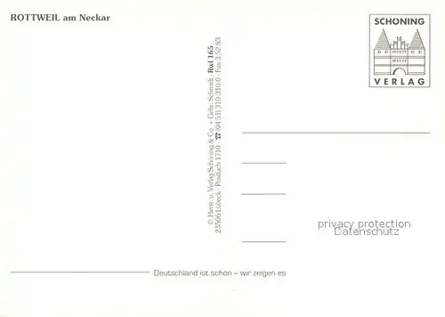 AK / Ansichtskarte Rottweil_Neckar Partie am Neckar Altstadt Kirche Bruecke Rottweil Neckar