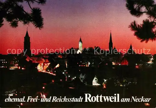 AK / Ansichtskarte Rottweil_Neckar Ehemalige Frei  und Reichsstadt bei Nacht Rottweil Neckar
