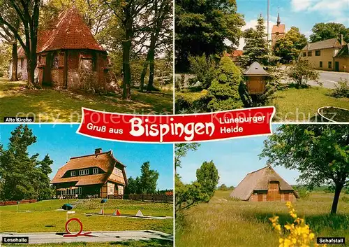 AK / Ansichtskarte Bispingen Alte Kirche Lesehalle Minigolf Schafstall Bispingen