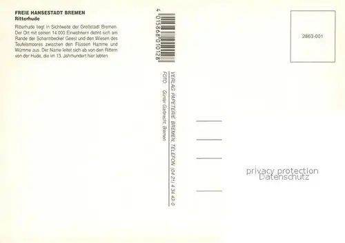 AK / Ansichtskarte Ritterhude Rathaus Kirche Schloss Schleuse Ritterhude