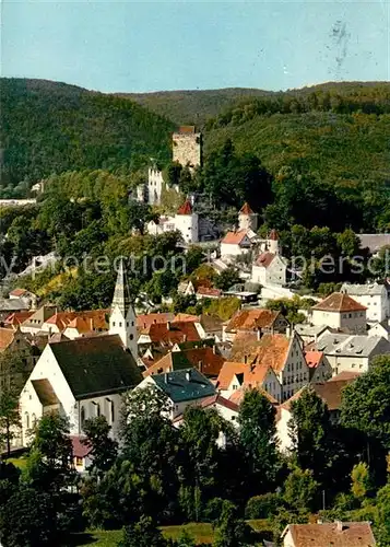 AK / Ansichtskarte Pappenheim_Mittelfranken Ortsansicht mit Kirche und Burg Pappenheim Mittelfranken