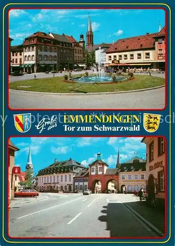 AK / Ansichtskarte Emmendingen Marktplatz Stadttor Tor zu Schwarzwald und Kaiserstuhl Emmendingen
