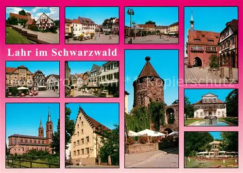 AK / Ansichtskarte Lahr_Baden Teilansichten Innenstadt Schloss Storchenturm Park Lahr_Baden