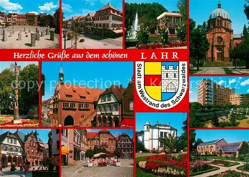AK / Ansichtskarte Lahr_Baden Impressionen Innenstadt Altstadt Parkanlagen Wappen Lahr_Baden