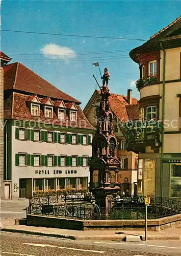 AK / Ansichtskarte Rottweil_Neckar Hotel Lamm Brunnen Rottweil Neckar