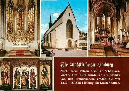 AK / Ansichtskarte Limburg_Lahn Stadtkirche Inneres Altar Limburg_Lahn
