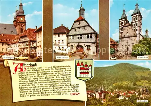 AK / Ansichtskarte Amorbach_Neckarsulm St Gangolf Altes Rathaus Abteikirche Teilansicht 
