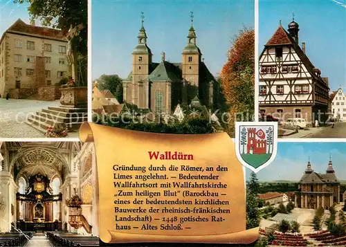 AK / Ansichtskarte Wallduern Got Rathaus Altes Schloss Wallfahrtskirche Wallduern