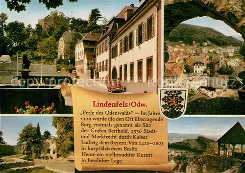 AK / Ansichtskarte Lindenfels_Odenwald Burg Stadtblick Panorama Lindenfels Odenwald
