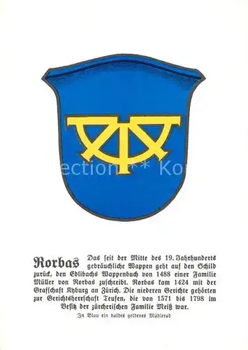 AK / Ansichtskarte Rorbas Stadtwappen Rorbas