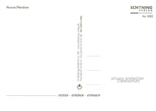 AK / Ansichtskarte Husum_Nordfriesland Hafenpartien Rathaus Gasthaus Fussgaengerzone Husum_Nordfriesland