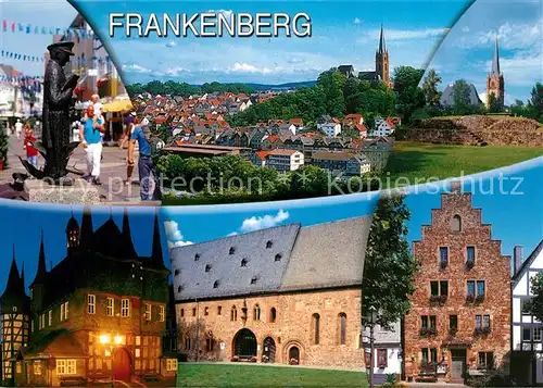AK / Ansichtskarte Frankenberg_Eder Panorama Marktplatz Rathaus Frankenberg Eder