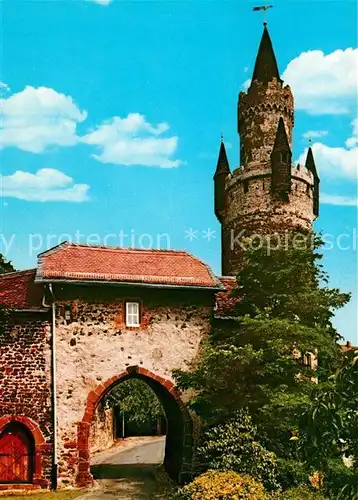 AK / Ansichtskarte Friedberg_Hessen Noerdliches Burgtor mit Adolfsturm Friedberg Hessen