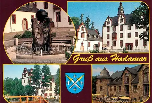 AK / Ansichtskarte Hadamar_Westerwald Brunnen Rathaus Schloss Hadamar_Westerwald