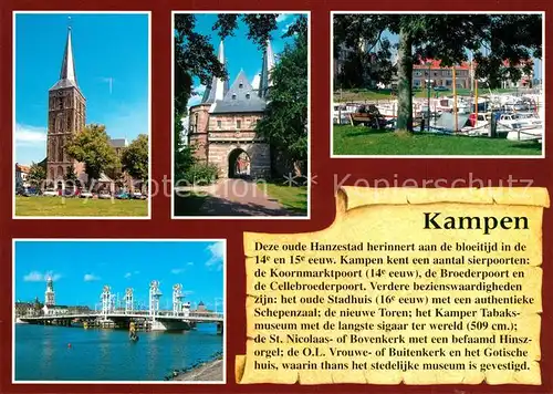 AK / Ansichtskarte Kampen_Niederlande Koornmarktpoort Broederpoort en de Cellebroederpoort Kampen_Niederlande