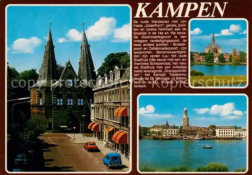 AK / Ansichtskarte Kampen_Niederlande Koornmarktspoort Kirche Ijselpartie Kampen_Niederlande