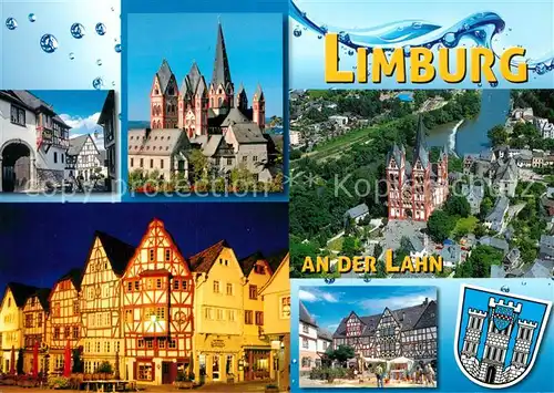 AK / Ansichtskarte Limburg_Lahn Fachwerk Fliegeraufnahme Dom Limburg_Lahn