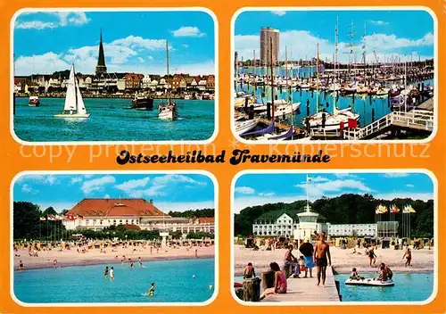 AK / Ansichtskarte Travemuende_Ostseebad Hafen Strand Travemuende_Ostseebad
