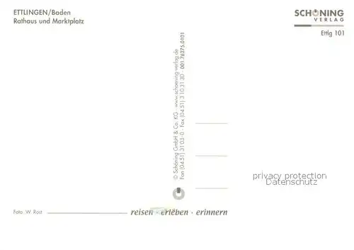 AK / Ansichtskarte Ettlingen Rathaus Turm Marktplatz Ettlingen