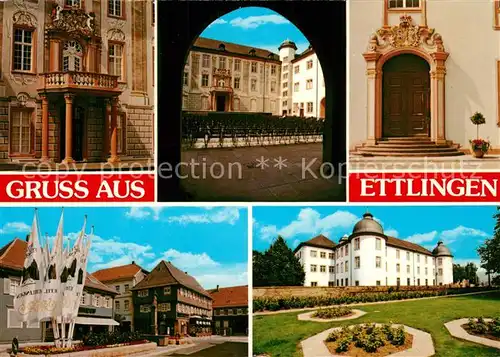 AK / Ansichtskarte Ettlingen Schloss Portal Park Motiv Innenstadt Ettlingen