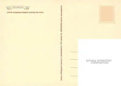 AK / Ansichtskarte Loecknitz_Spreewald Amtsgebaeude Burgfried Loecknitzer See Kirche Loecknitz Spreewald