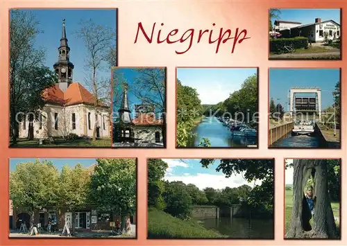 AK / Ansichtskarte Niegripp Kirche Schleuse Kirchturmsanierung  Niegripp