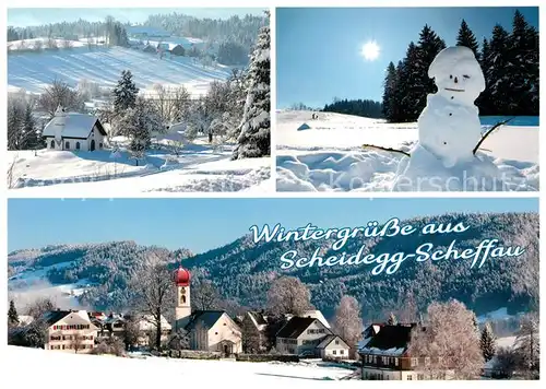 AK / Ansichtskarte Scheffau_Scheidegg im Winter Schneemann Scheffau Scheidegg