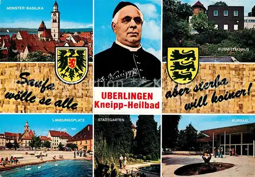 AK / Ansichtskarte ueberlingen_Bodensee Muenster Basilika Kurmittelhaus Landungsplatz Kursaal Stadtgarten ueberlingen Bodensee